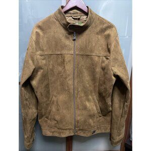 Emporio Armani Collezione Faux Suede Leather Moto Biker Zip Up Jacket Chest 46